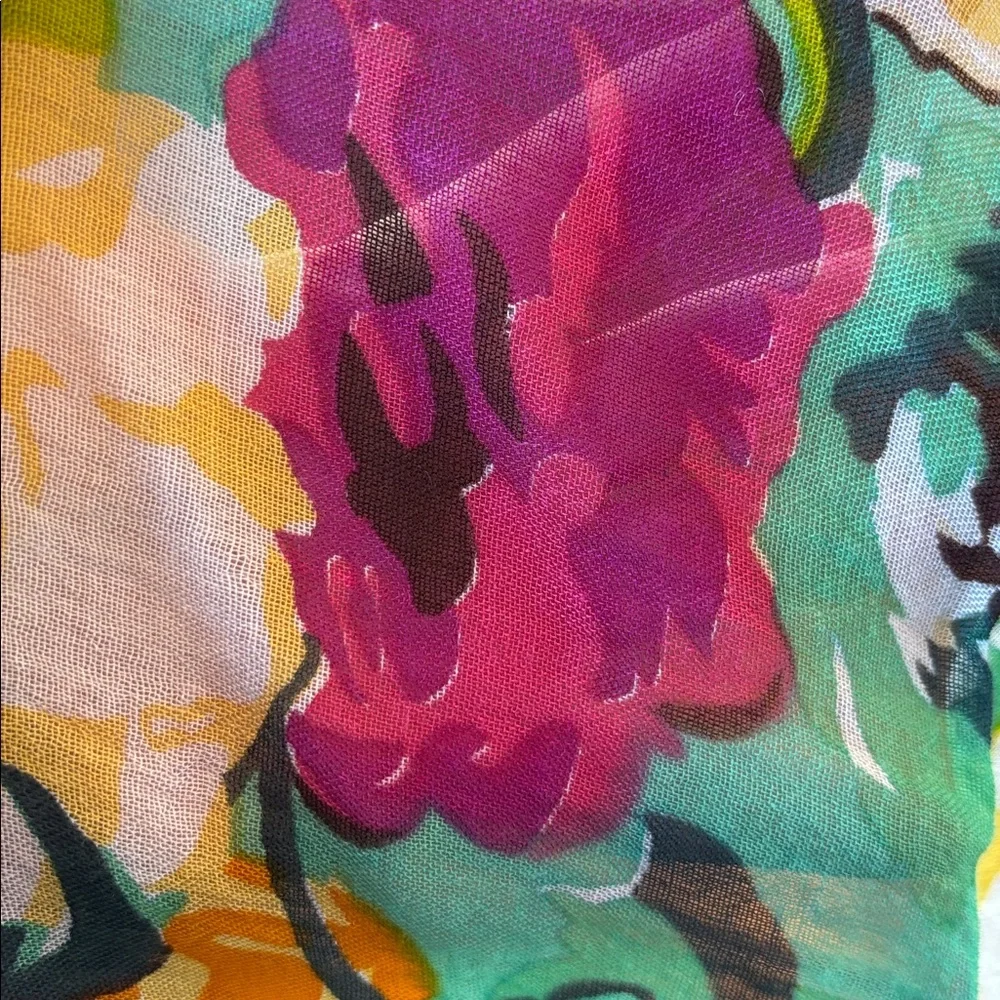 Betsey Johnson Floral Scarf 75” Long Viscose Lightweight Boho